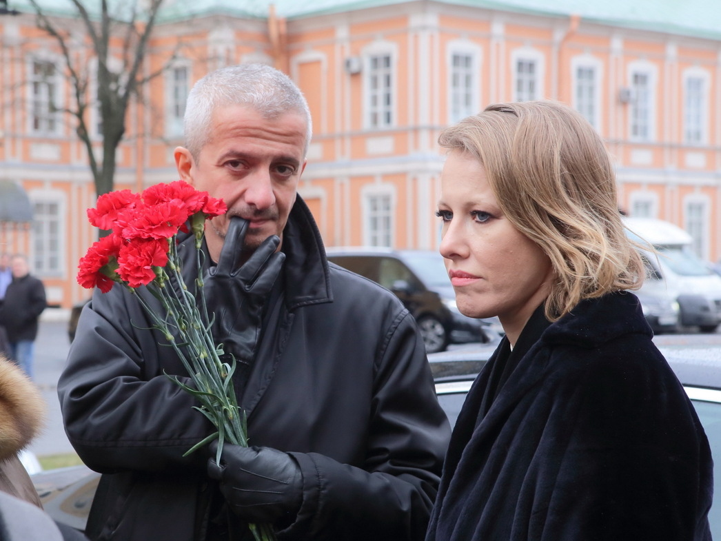 Ксения Собчак и Константин Богомолов на встрече по поводу 20-летия смерти Анатолия Собчака
