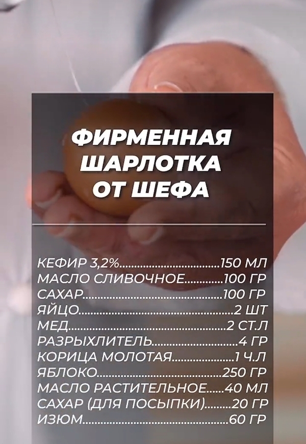 Константин Ивлев поделился рецептом фирменной шарлотки