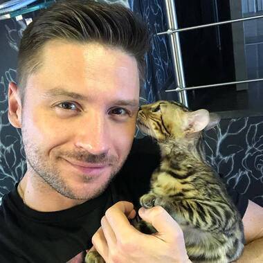 Сергей Лазарев с новым питомцем