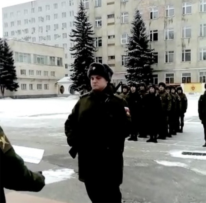 Сын звезды КВН во время присяги