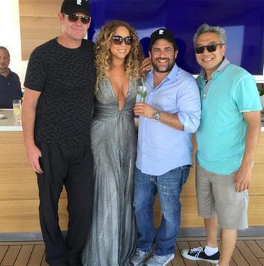 Мэрайя Кэри, Джеймс Пэкер, Бретт Ратнер и Кевин Цудзихара. Фото: Instagram.com/mariahcarey.